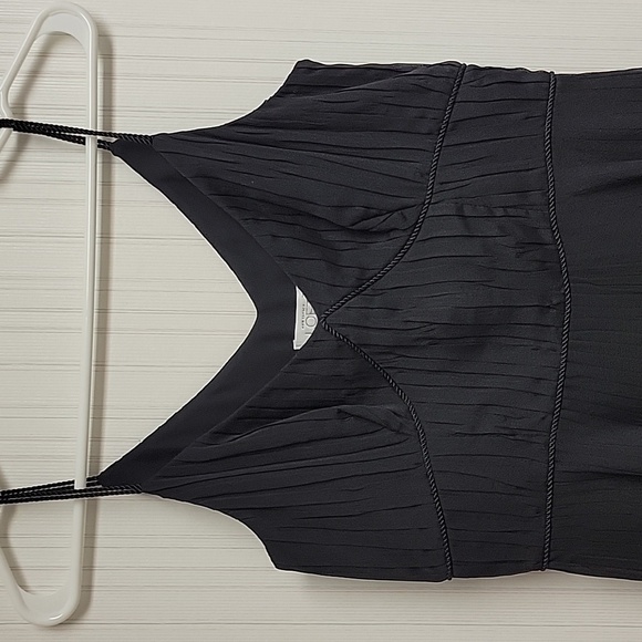 Ann Taylor LOFT little Black dress women's sz 2, whimsigoth fairy pleats sheer - Picture 2 of 8